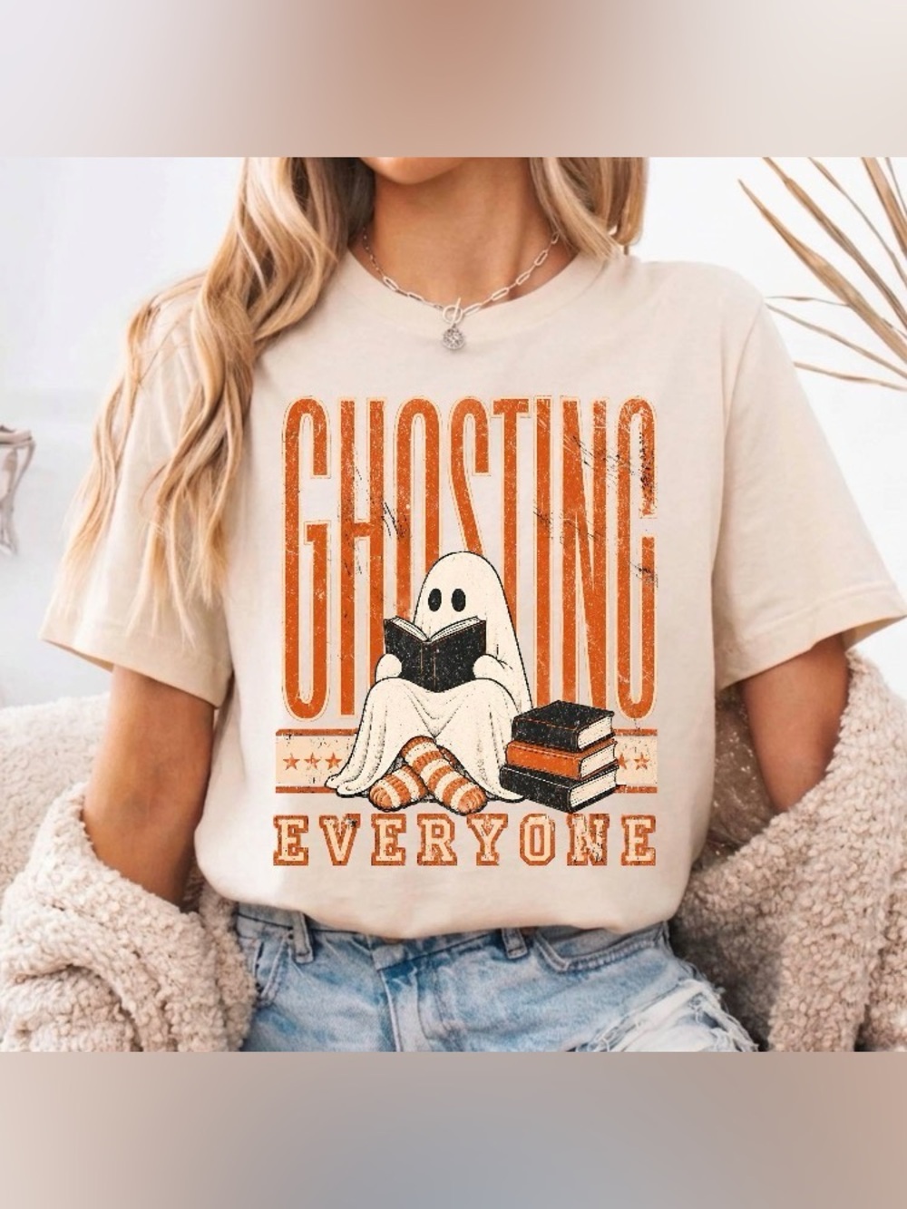 Ghosted Everyone Halloween Shirt, Spooky Season Ghost T-shirt, Romance Bookish